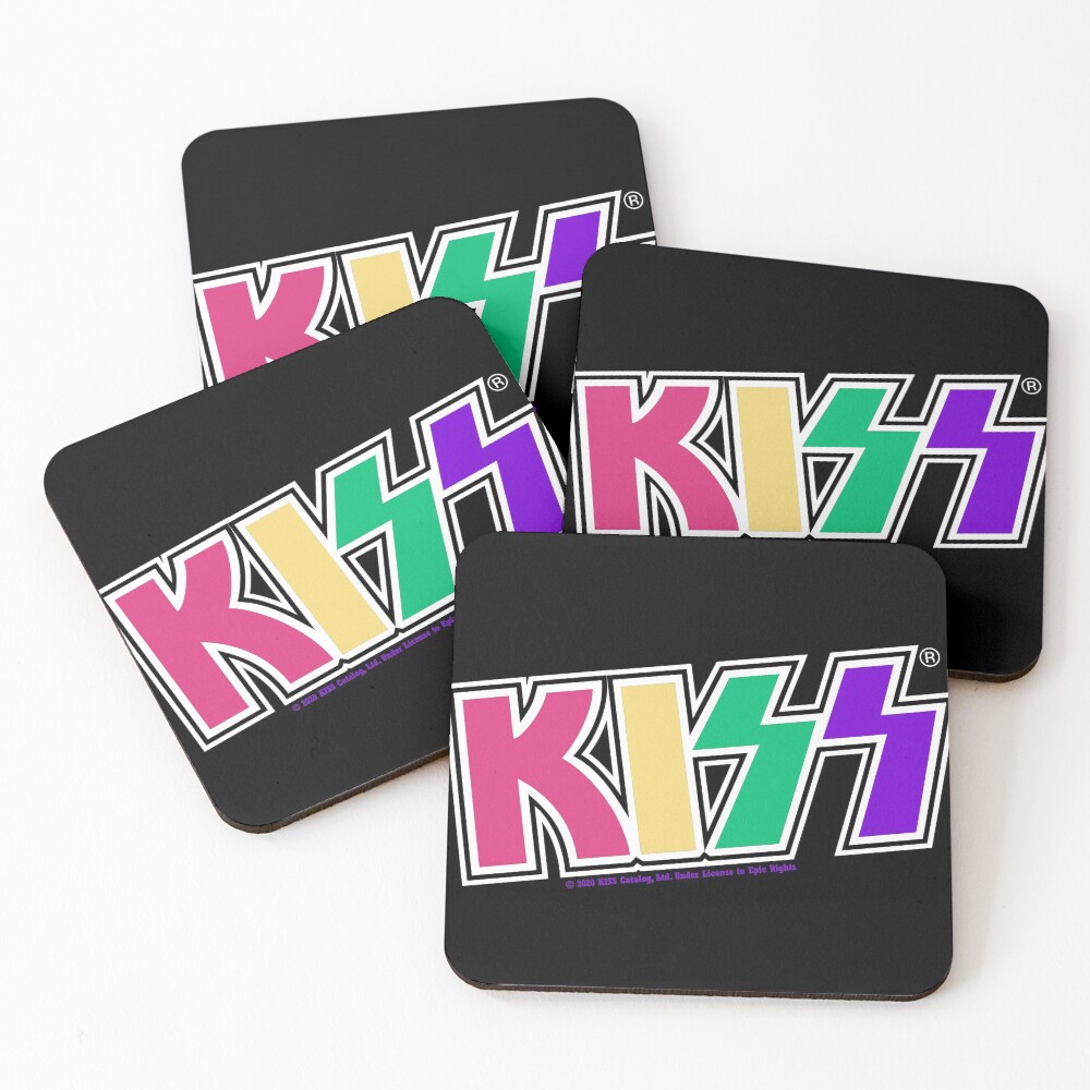 Kiss Band Colorful Logo Coasters (Set of 4)