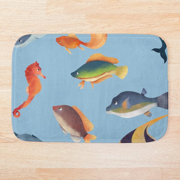 Item preview, Ocean Bathmat Sea Life designed and sold by JessyDesigns.