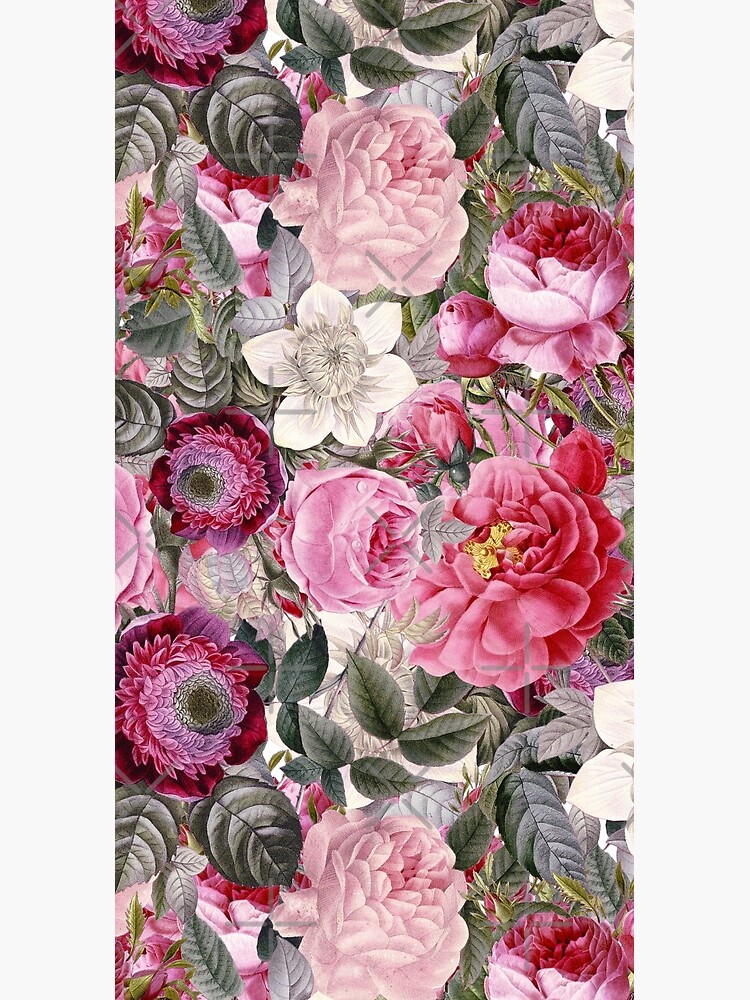 Vintage Pink Floral Pattern by UtArt