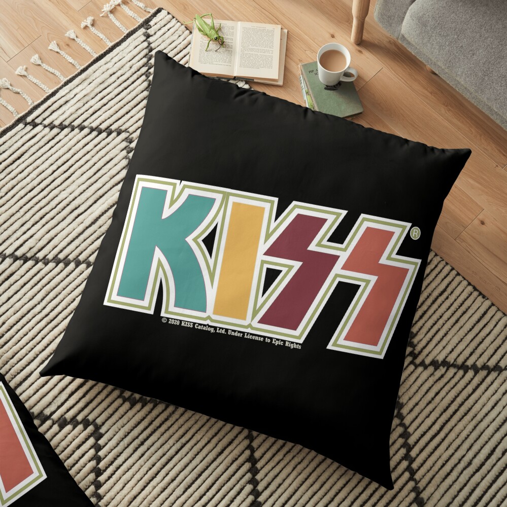 Kiss Band Retro Colors Logo Floor Pillow