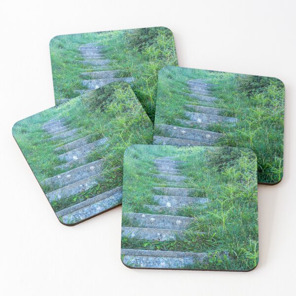 Item preview, Overgrown stone steps in a hillside designed and sold by Jenny Burrows.