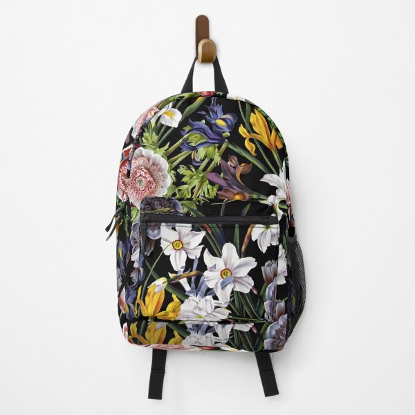 Item preview, Victorian Flower Pattern Botanical Night Garden on Black NightGarden  designed and sold by UtArt.