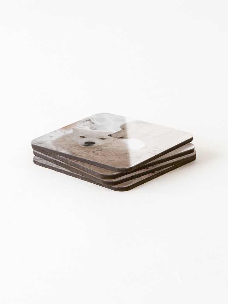 Thumbnail 4 of 5, Coasters (Set of 4), Arctic Wolves designed and sold by WolvesOnly.