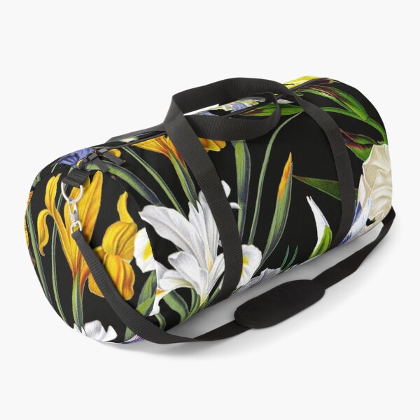 Item preview, Victorian Iris Flower Pattern Botanical Night Garden on Black NightGarden  designed and sold by UtArt.