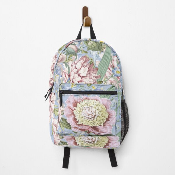 Item preview, Vintage Peonies and Iris Botanical Garden on Blue designed and sold by UtArt.