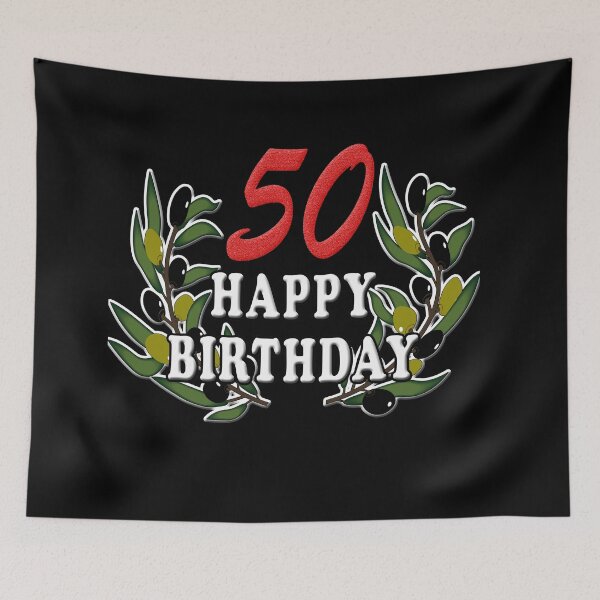 Item preview,  50th Birthday Olive branches  GIFT Men Women - Vintage t shirt   designed and sold by Galina Kostyaeva.