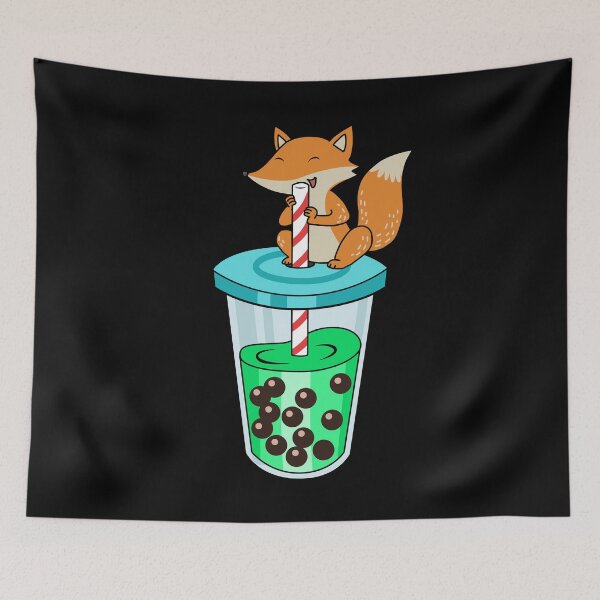 Item preview, Green Bubble Tea Gift Women Fox Boba Tea Gift Kids Fox designed and sold by DSWShirts.