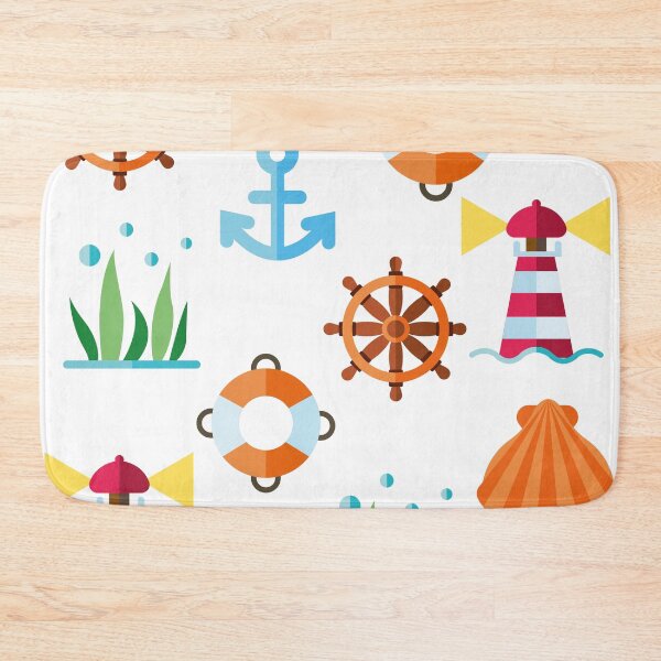 Item preview, Ocean Bathmat Beach Things designed and sold by JessyDesigns.