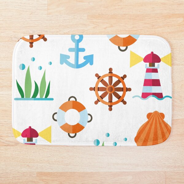 Item preview, Ocean Bathmat Beach Things designed and sold by JessyDesigns.
