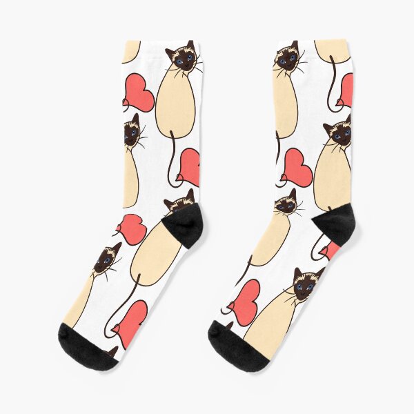 Love Siamese Cat Socks