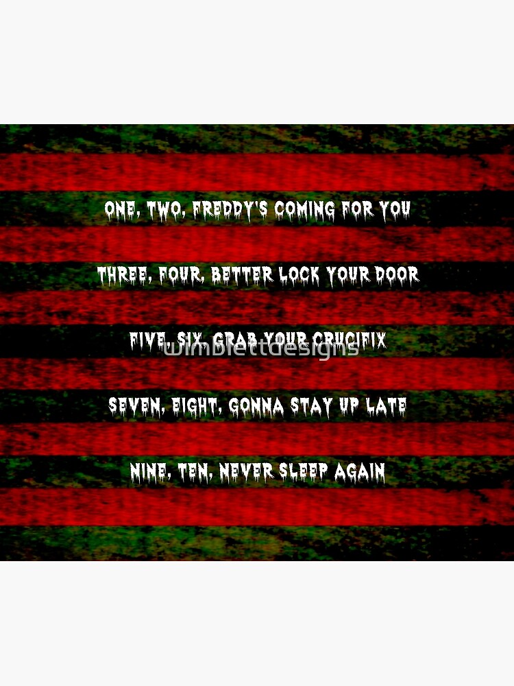 Freddy Krueger Rhyme, A Nightmare On Elm Street by wimblettdesigns