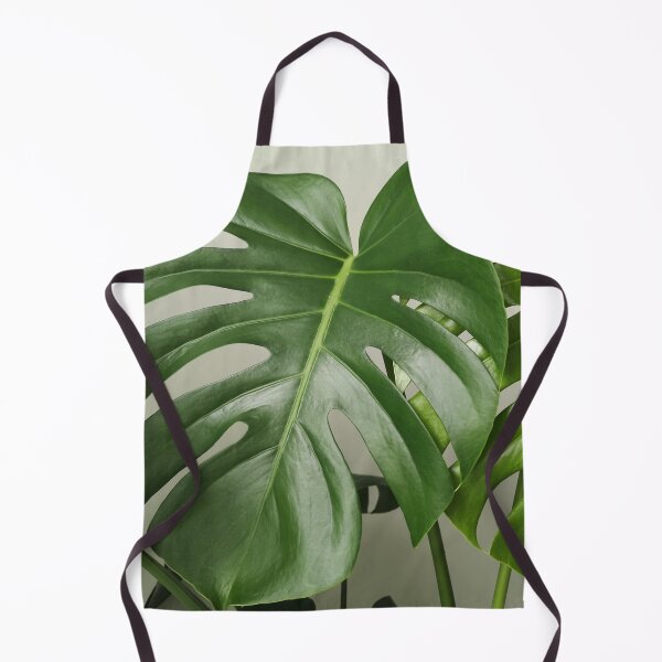 Item preview, Monstera leaves Tropical leaf art on green grey background designed and sold by milkasweet.