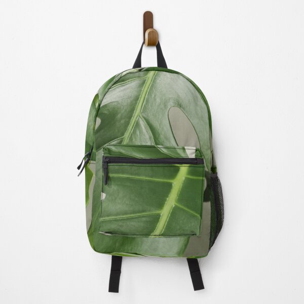 Item preview, Monstera leaves Tropical leaf art on green grey background designed and sold by milkasweet.
