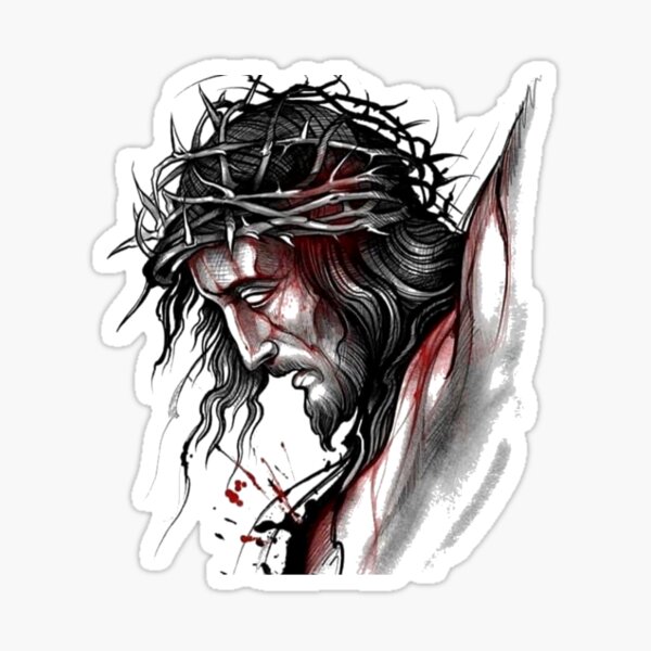 The Face of Jesus-Drawing Sticker