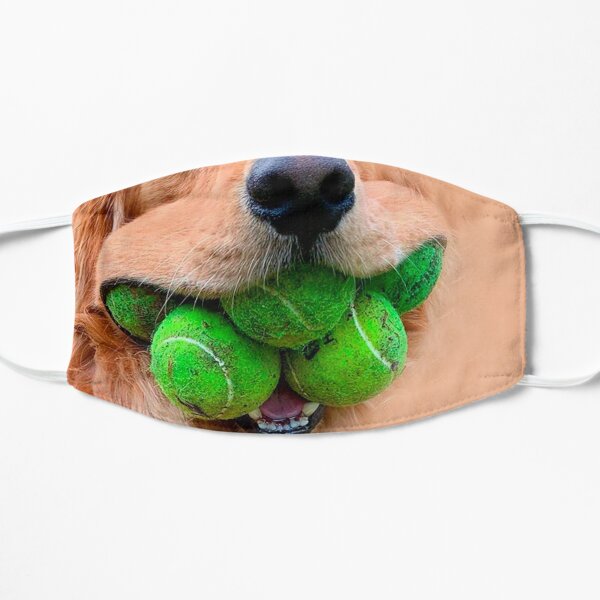 crazy golden retriever Flat Mask