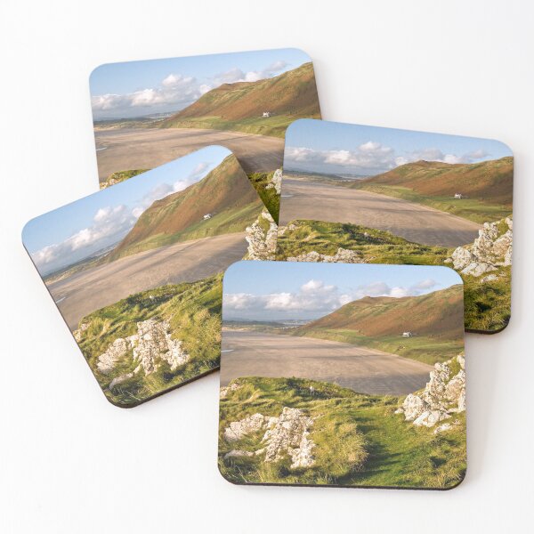 Item preview, Rhossili Bay on the Gower Peninsula south Wales on a sunny day  designed and sold by Cameranick.