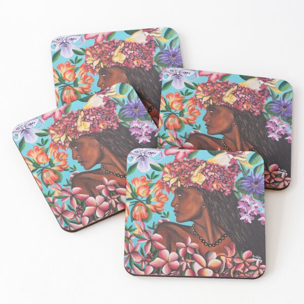 Item preview, Polynesian woman with tropical flowers designed and sold by Barbie Begley.