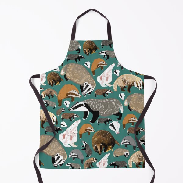 Item preview, Eurasian badgers pattern Teal designed and sold by belettelepink.