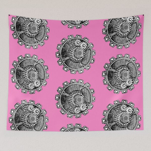 Item preview, Vintage Old Gear Print (Bubblegum Pink) designed and sold by TheEditrix.