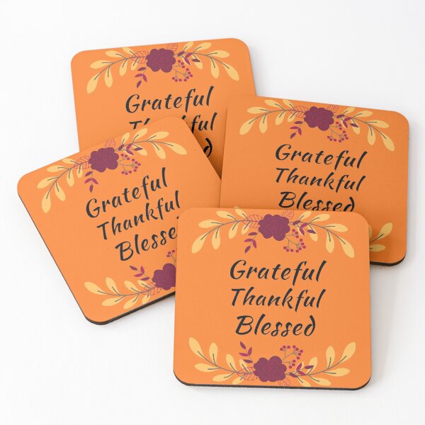 Item preview, Grateful Thankful Blessed Thanksgiving Gift for Mom Gift for Wife Wall Art  Greeting Card designed and sold by Orchyd.