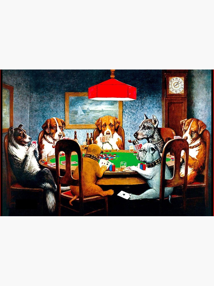 DOGS PLAYING POKER : Vintage C M Coolidge Print by posterbobs