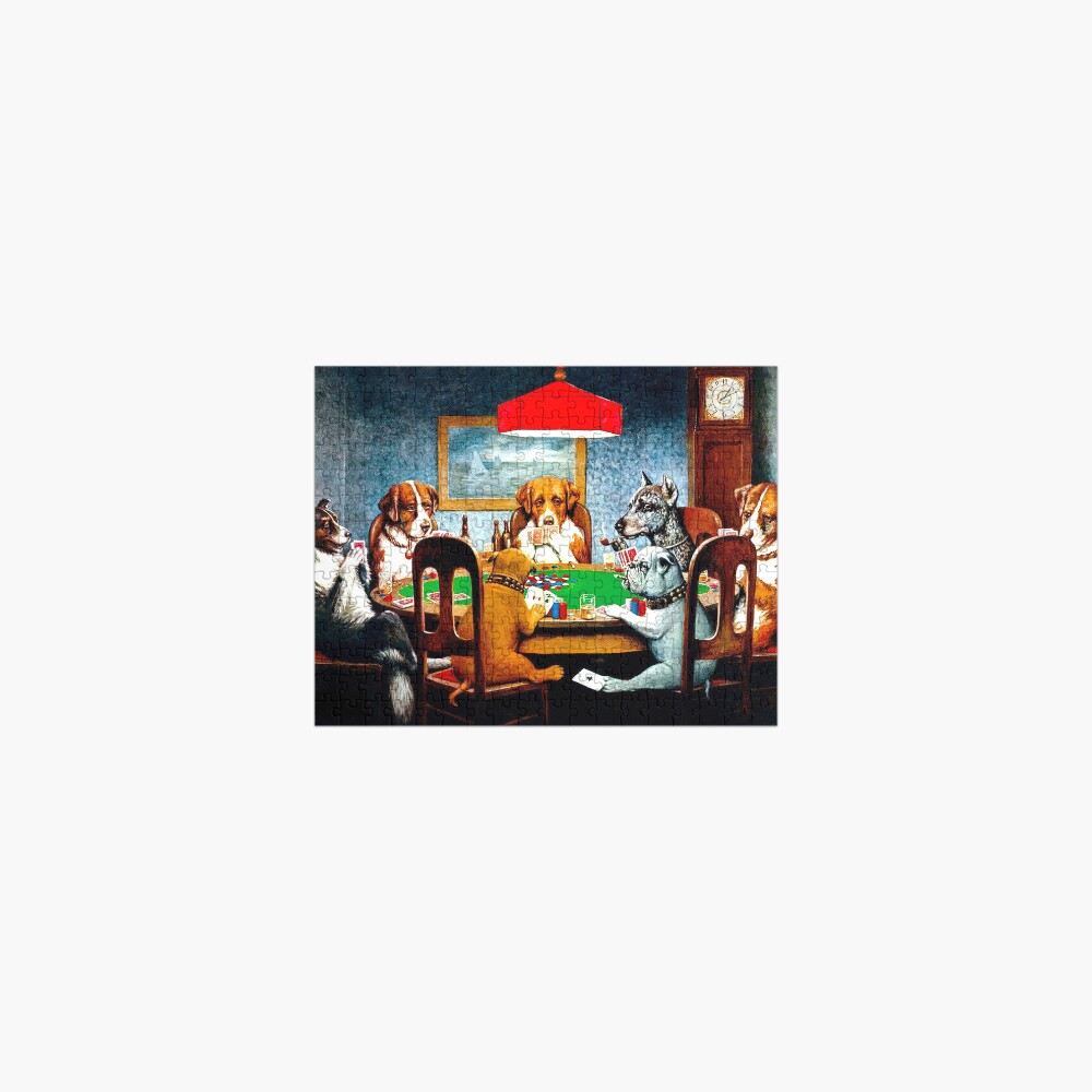DOGS PLAYING POKER : Vintage C M Coolidge Print Jigsaw Puzzle
