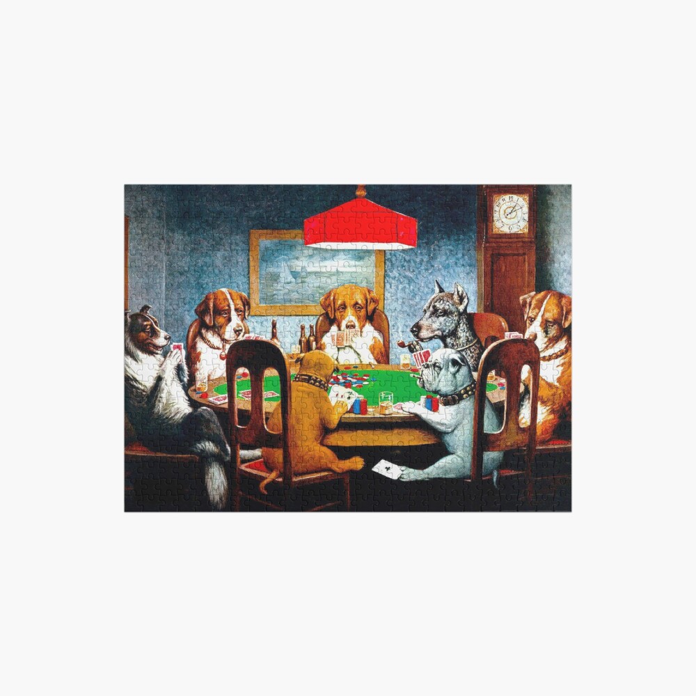 DOGS PLAYING POKER : Vintage C M Coolidge Print Jigsaw Puzzle