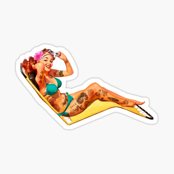 Beach Pin-up Sticker