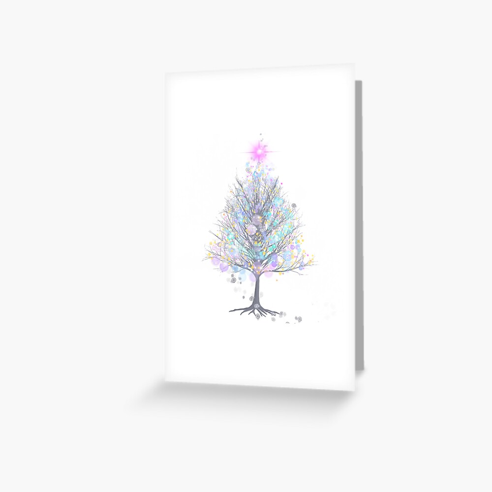 Pastell Beleuchteter Weihnachtsbaum Fur Farbige Hintergrunde Postkarte Von Applezz13 Redbubble