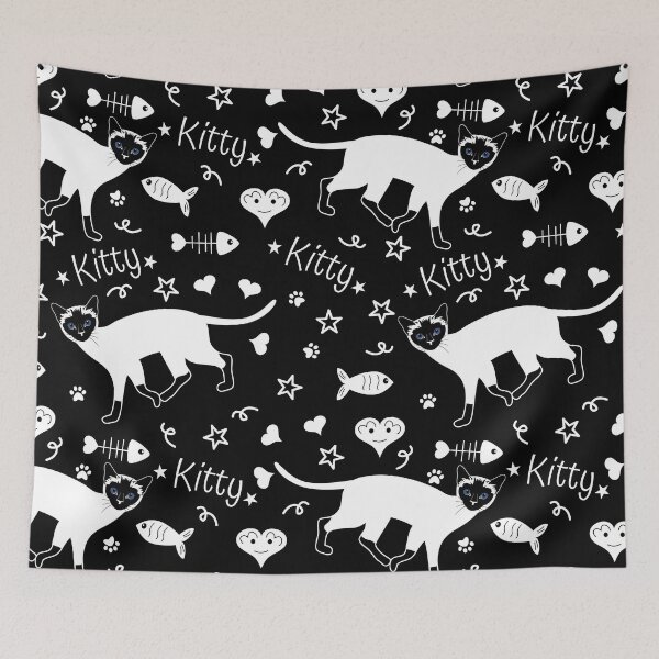 Item preview, Doodle Siamese Cat - Black designed and sold by lulululupaint.