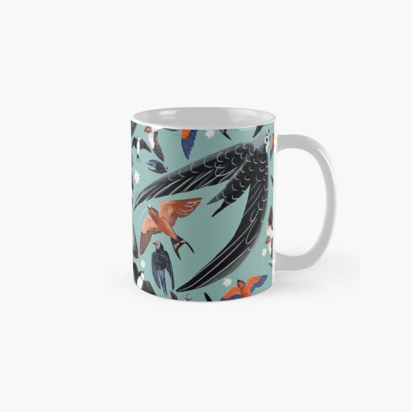 Item preview, Swallows and swift pattern (Turquoise) designed and sold by belettelepink.