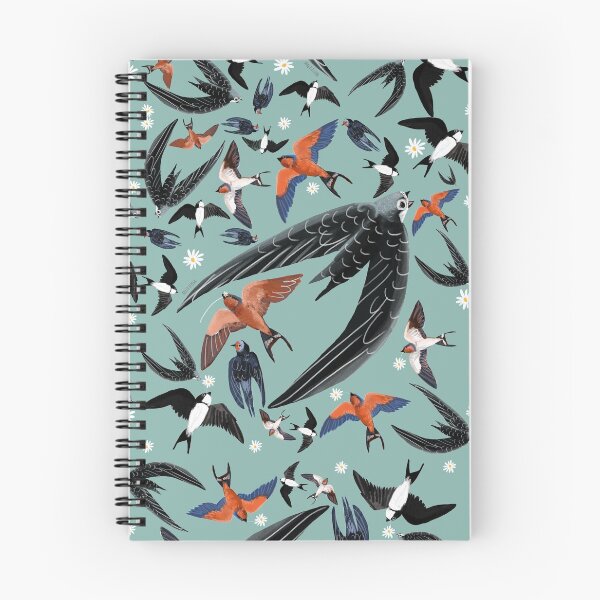 Item preview, Swallows and swift pattern (Turquoise) designed and sold by belettelepink.