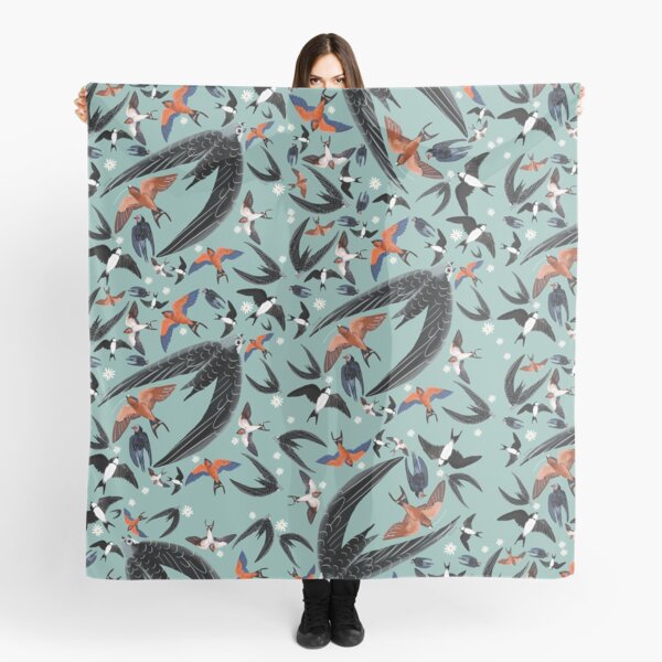 Aperçu de l'œuvre Hirondelles et motif rapide (Turquoise) créée et vendue par belettelepink.