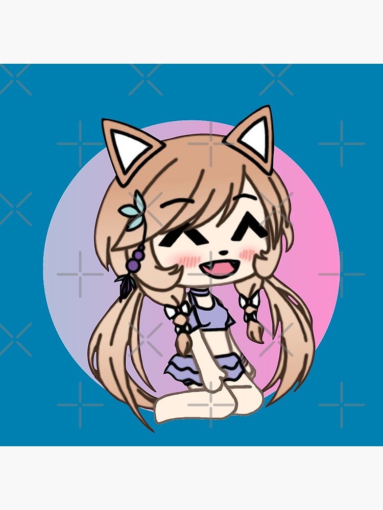 Cute Gacha Life style Kawaii Chibi Kitty Girl Anna Chan Sticker for Sale  by pignpix