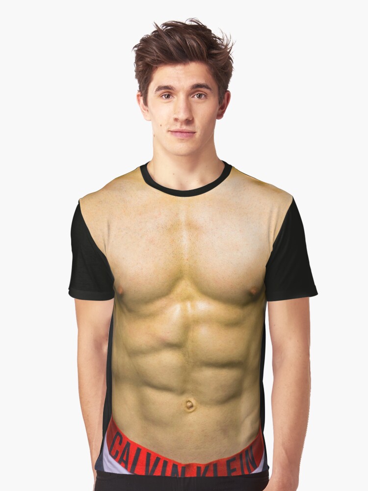 Homme torse nu avec des muscles d chir s et six pack abs T shirt graphique