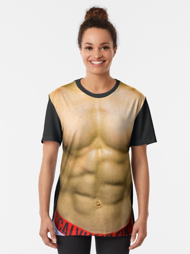 Ripped T-Shirt Chest Six Pack Abs Muscles Men's T-Shirt