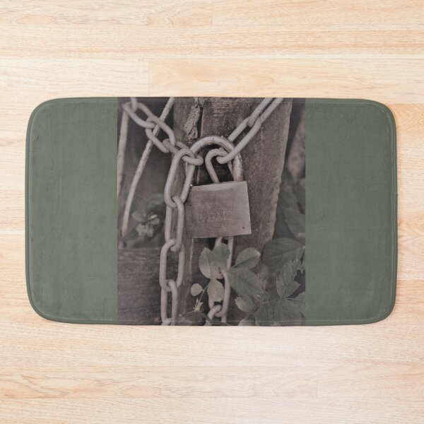 Item preview, Sepia faded padlock on country gate, keep out, private, lock, chain, gate, farmgate designed and sold by Emma  Amies.