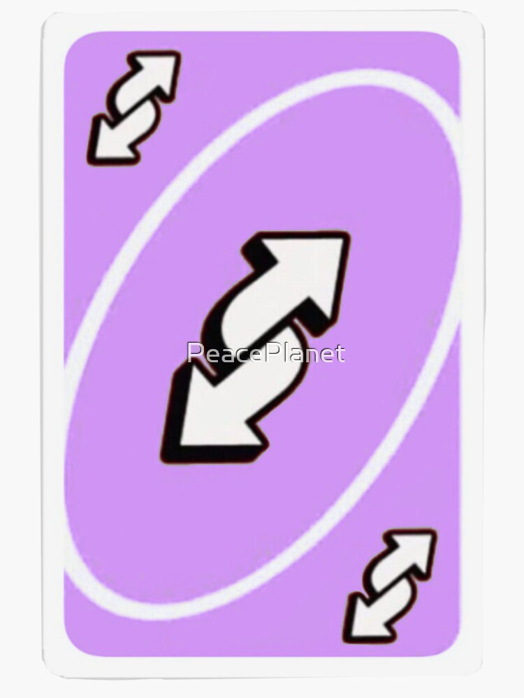 Pastel Purple Uno Reverse Card Sticker for Sale by PeacePlanet