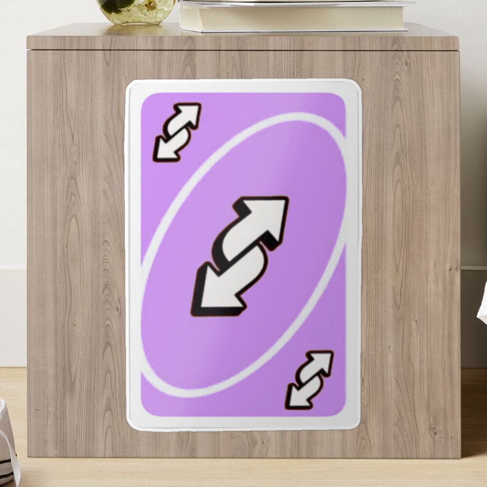 Pastel Purple Uno Reverse Card Sticker for Sale by PeacePlanet