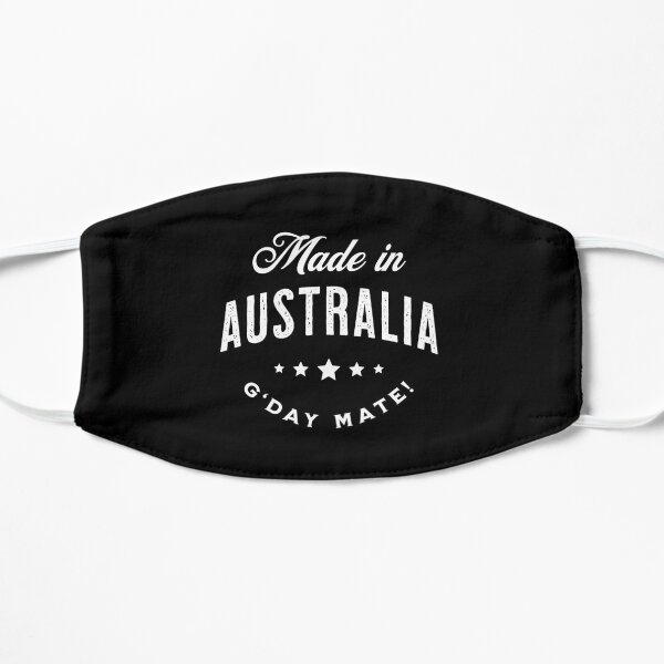 Made In Australia - Vintage Logo Text Design Flat Mask
