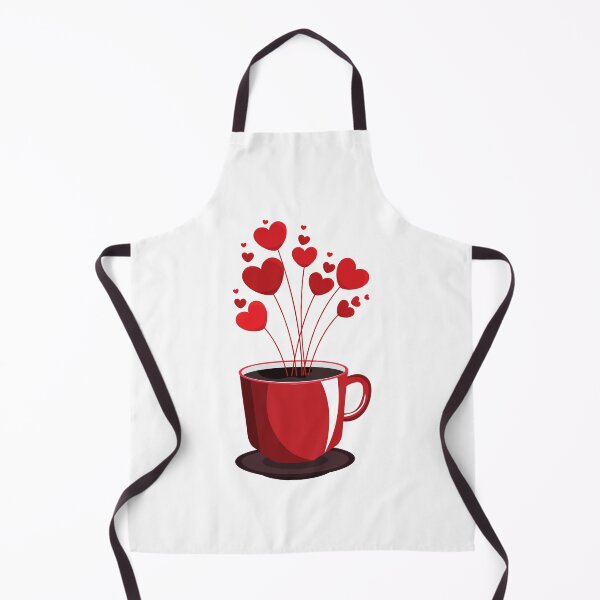 Item preview, I love my coffee! Red hearts in coffee cup, gift idea for coffee drinker designed and sold by Whiskylover.