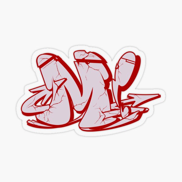 M Graffiti Letter Transparent Sticker