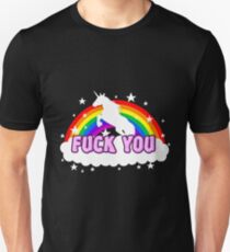 Unicorn Fuck you rainbow Unisex T-Shirt
