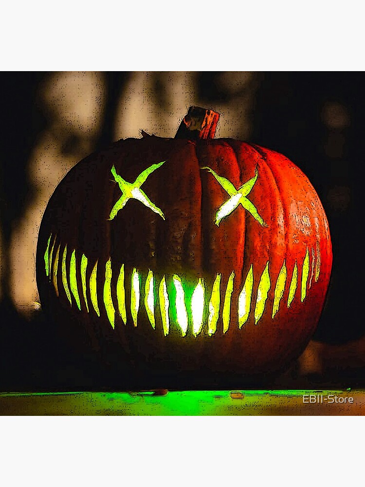 "scary pumpkin face and smile - creepy horror pumpkin for halloween