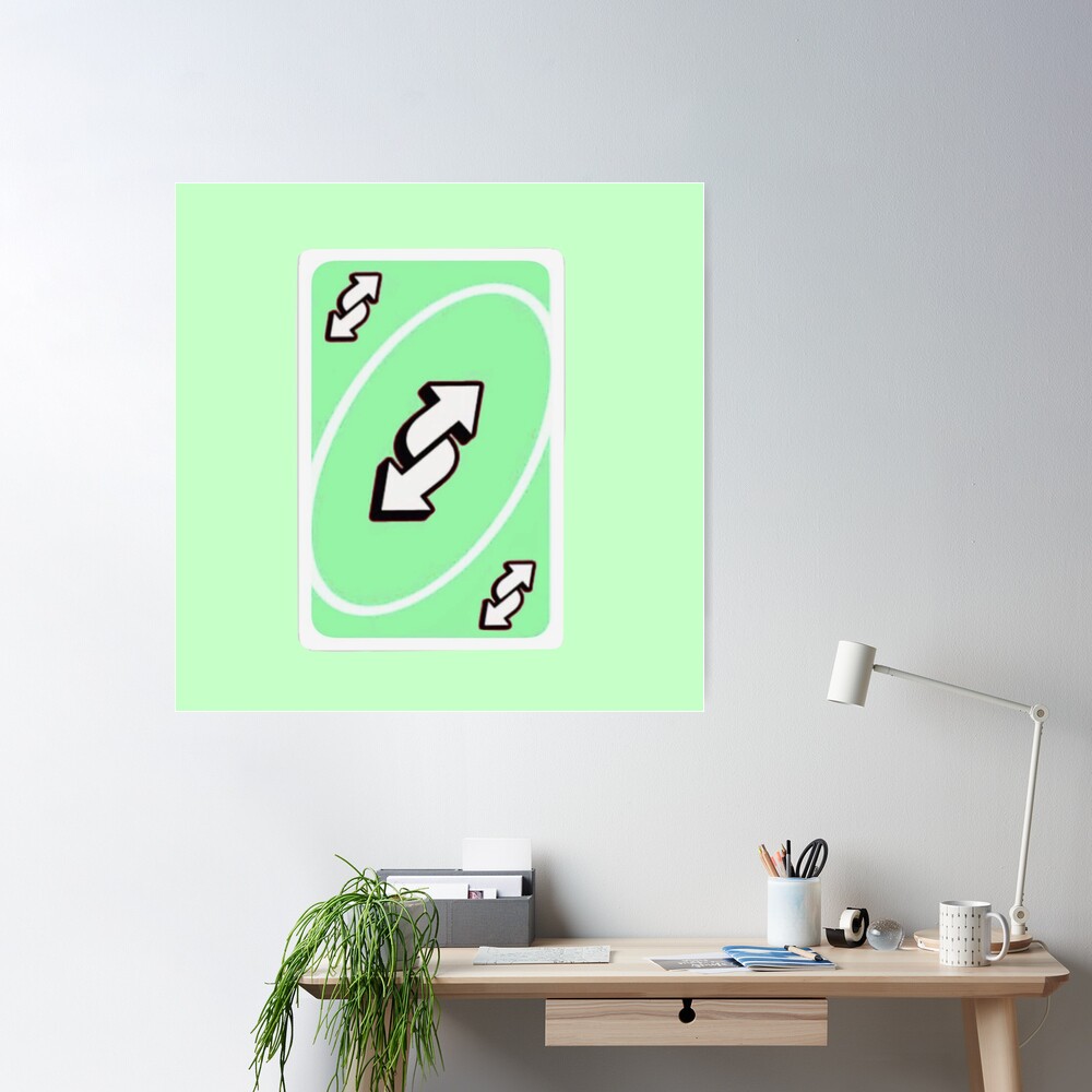 Pastel Green Uno Reverse Card | Greeting Card