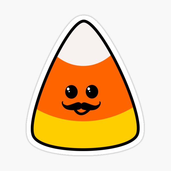 Candy Corn sporting Handlebars Sticker