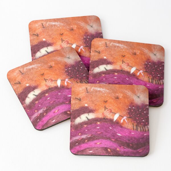 Item preview, Tangerine Sky Cottage Felted Textile Art designed and sold by Wendy Early Textile Art.