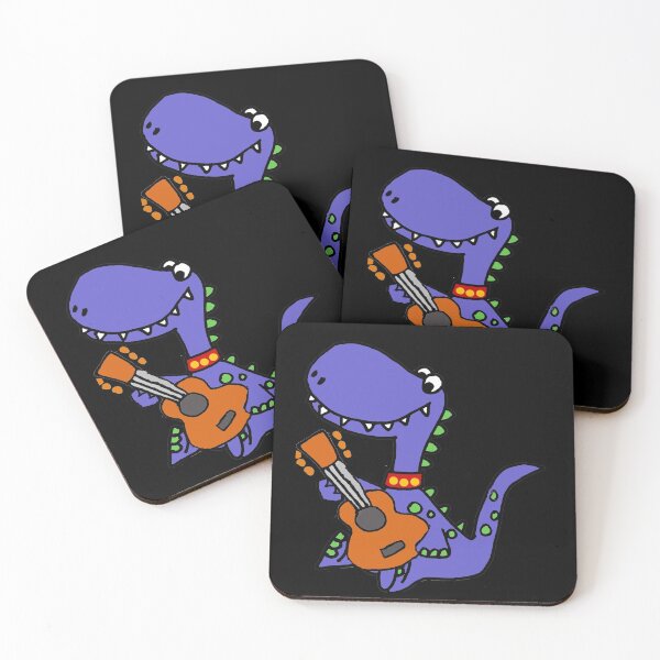 Item preview, Funny Blue Brontosaurus Dinosaur Playing Guitar designed and sold by Nature's Fancy.