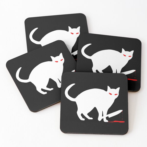 Item preview, Funny Cat Knife Bloody Halloween Costume - White Cat WHAT? designed and sold by bas19101.