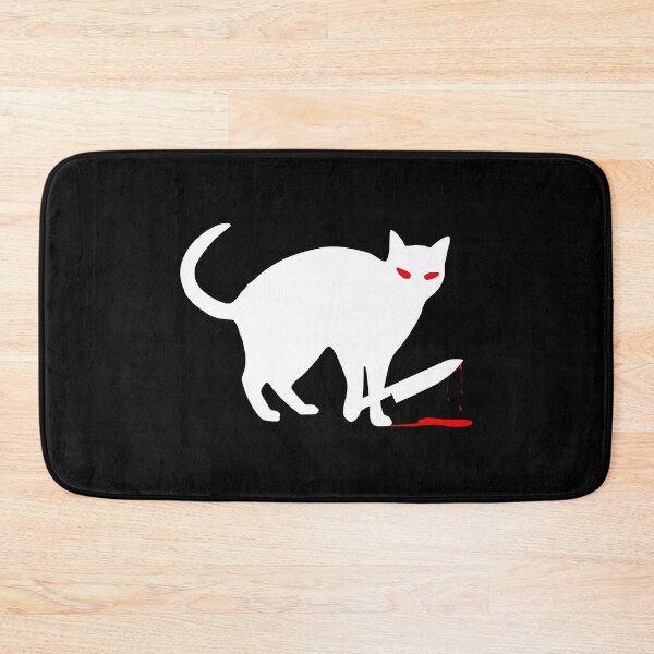 Item preview, Funny Cat Knife Bloody Halloween Costume - White Cat WHAT? designed and sold by bas19101.